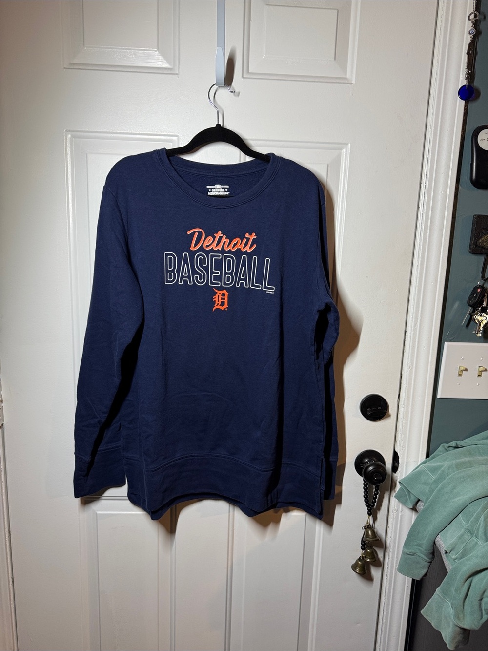 Detroit Baseball Navy Crewneck Sweatshirt